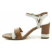 Tamaris 1-28033-24 bílo hnědé dámské sandály Bílá