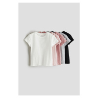 H & M - Bavlněná trička: balení po 5 - růžová