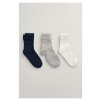 PONOŽKY 3-PACK GANT TONAL LOGO RIB SOCKS 3-PACK modrá