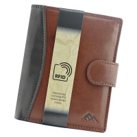 Pánská kožená peněženka EL FORREST 547-21 RFID hnědá / černá