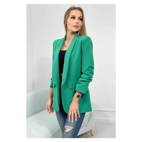 Elegantní sako s klopami zelené barvy Kesi