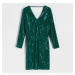 Reserved - Flitrové šaty - Zelená