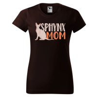 DOBRÝ TRIKO Dámské tričko s potiskem Sphynx mom Barva: Kávová