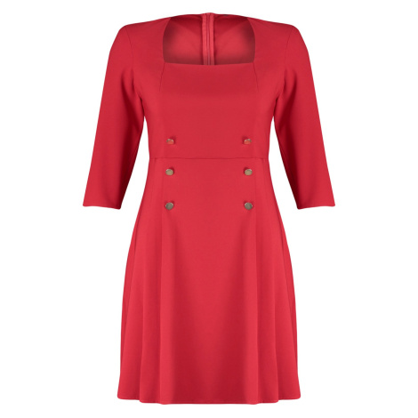 Trendyol Curve Red Woven Dress