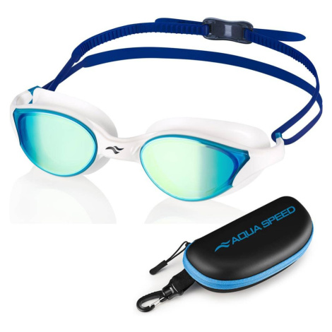 Plavecké brýle Aqua Speed Vortex Mirror White/Blue/Rainbow Mirror