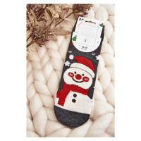 Dámské vánoční ponožky se sněhulákem šedou