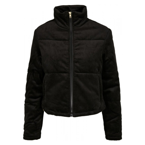 Ladies Corduroy Puffer Jacket - black Urban Classics