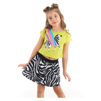 mshb&g Rainbow Zebra Girls Kids T-shirt Skirt Suit