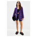 Trendyol Purple Regular Lined Double Breasted Closure Woven Blazer Jacket