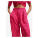Tmavě růžové dámské krajkové kalhoty Desigual Dharma