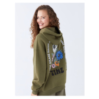 LC Waikiki Printed Long Sleeve Oversize Women's Hoodie