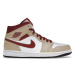 Jordan 1 Mid Light Curry Cardinal