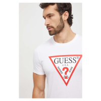 Bavlněné tričko Guess bílá barva, s potiskem, M2YI71 I3Z14