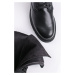Černé středně vysoké šněrovací boty 2-25205