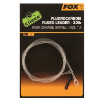 FOX Fluorocarbon Fused Leader 30lb + Kwik Change Swivel Velikost 10