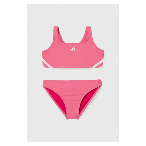 Dvoudílné dětské plavky adidas Performance růžová barva