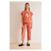 Bavlněné pyžamo women'secret Snoopy oranžová barva, bavlněná, 3137607
