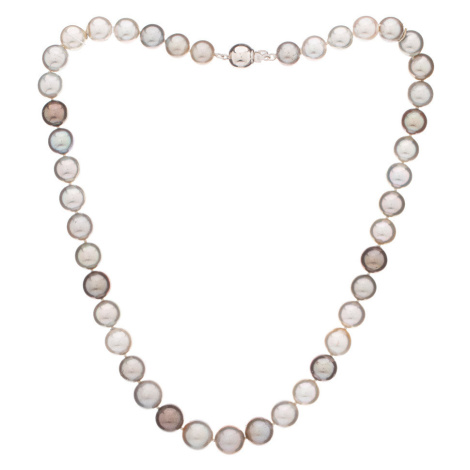 Buka Jewelry | Perlový náhrdelník Tahiti 9 B/C - Barva Multicolor, Drahý kov Rhodiované stříbro 