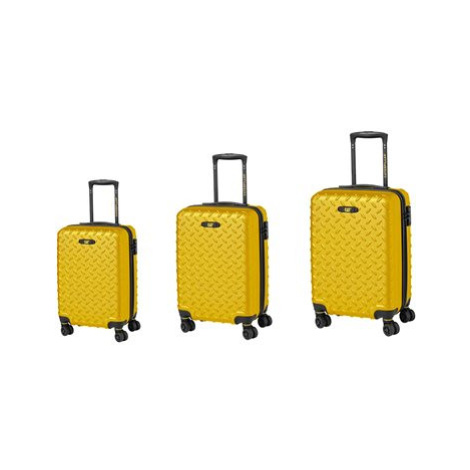 CAT cestovní kufr Industrial Plate 20"/24"/28", 3 dílný set, žlutý Caterpillar