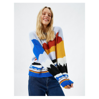 Koton Knitwear Sweater Crew Neck Long Sleeve Multi Color