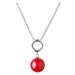 Gaura Pearls Stříbrný náhrdelník s korálem Hannah, stříbro 925/1000 SK21255P Červená 42 cm + 8 c
