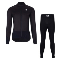 HOLOKOLO Cyklistická zimní bunda a kalhoty - CLASSIC LADY - černá