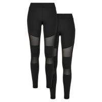 Urban Classics / Ladies Tech Mesh Leggings 2-Pack black+black