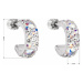 Stříbrné náušnice kruhy s krystaly Swarovski ab efekt půlkruh 31118.2