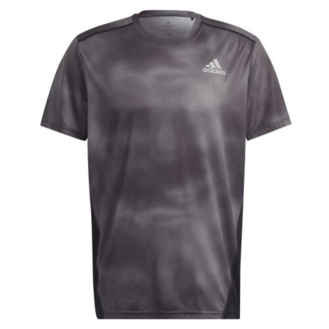 adidas OWN THE RUN TEE Pánské sportovní triko, tmavě šedá, velikost