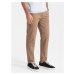 Men's SLIM FIT chino pants - light brown V2 OM-PACP-0186