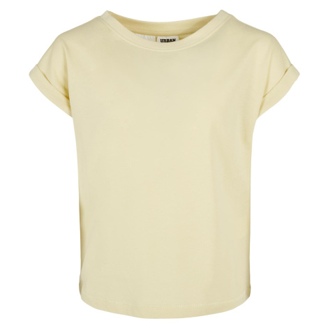 Dívčí organické tričko s prodlouženým ramenem měkké žluté Urban Classics