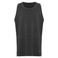Trendyol Anthracite Oversize/Wide-Fit 100% Cotton Sleeveless T-shirt/Vest with Weathered Faded E