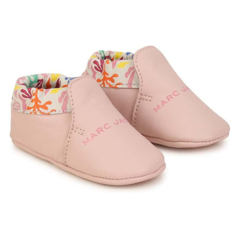Kojenecké kožené boty Marc Jacobs růžová barva