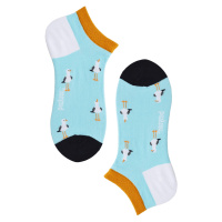 Ptáček vtipné nízké ponožky unisex 5602 světle modrá