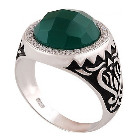 AutorskeSperky.com - Stříbrný prsten se zeleným onyxem - S232