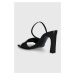Kožené sandály HUGO Tarah černá barva, 50517448