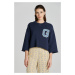 MIKINA GANT G-BADGE CROPPED SS C-NECK SWEAT modrá