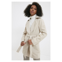 Trendyol Beige Belted Woolen Cachet Coat