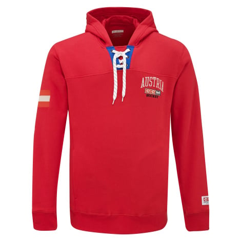 Pánská mikina CCM FLAG HOODIE TEAM AUSTRIA Red SR