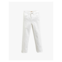 Koton Basic Jeans Trousers 5-Pocket Slim Fit Worn.