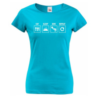 Dámské tričko Eat-sleep-dive-repeat - ideální dárek