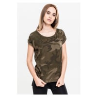 Dámské tričko Camo Back Shaped Olive camo