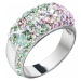 Evolution Group Stříbrný prsten s krystaly Swarovski mix barev 35046.3 sakura