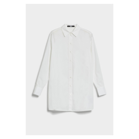 Košile karl lagerfeld pleated back tunic shirt bílá