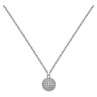 Daniel Wellington Stylový ocelový náhrdelník se třpytivou kuličkou Pavé DW00400655