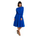 model 18001837 Přiléhavé midi šaty královská modř - BeWear