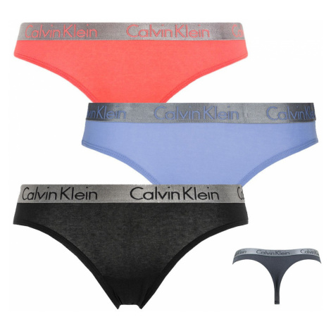 Calvin Klein tanga QD3590E 3 pack YFP - Vícebarevné