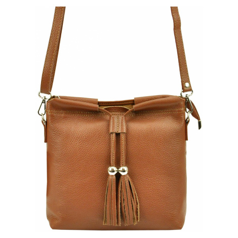 Dámská kožená crossbody kabelka Patrizia Piu 419-036 camel