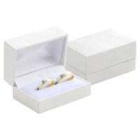 JK Box Koženková bílá krabička na snubní prsteny GZ-7/A1