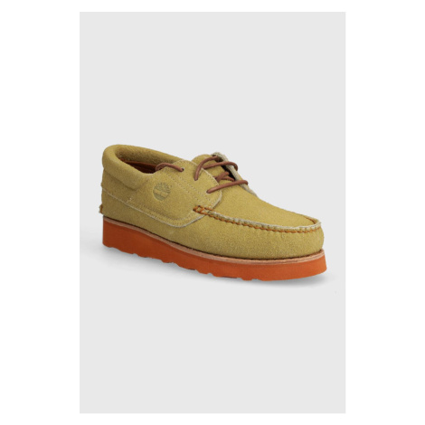 Semišové polobotky Timberland 3 Eye Wedge Vibram pánské, béžová barva, TB0A2A11ER31